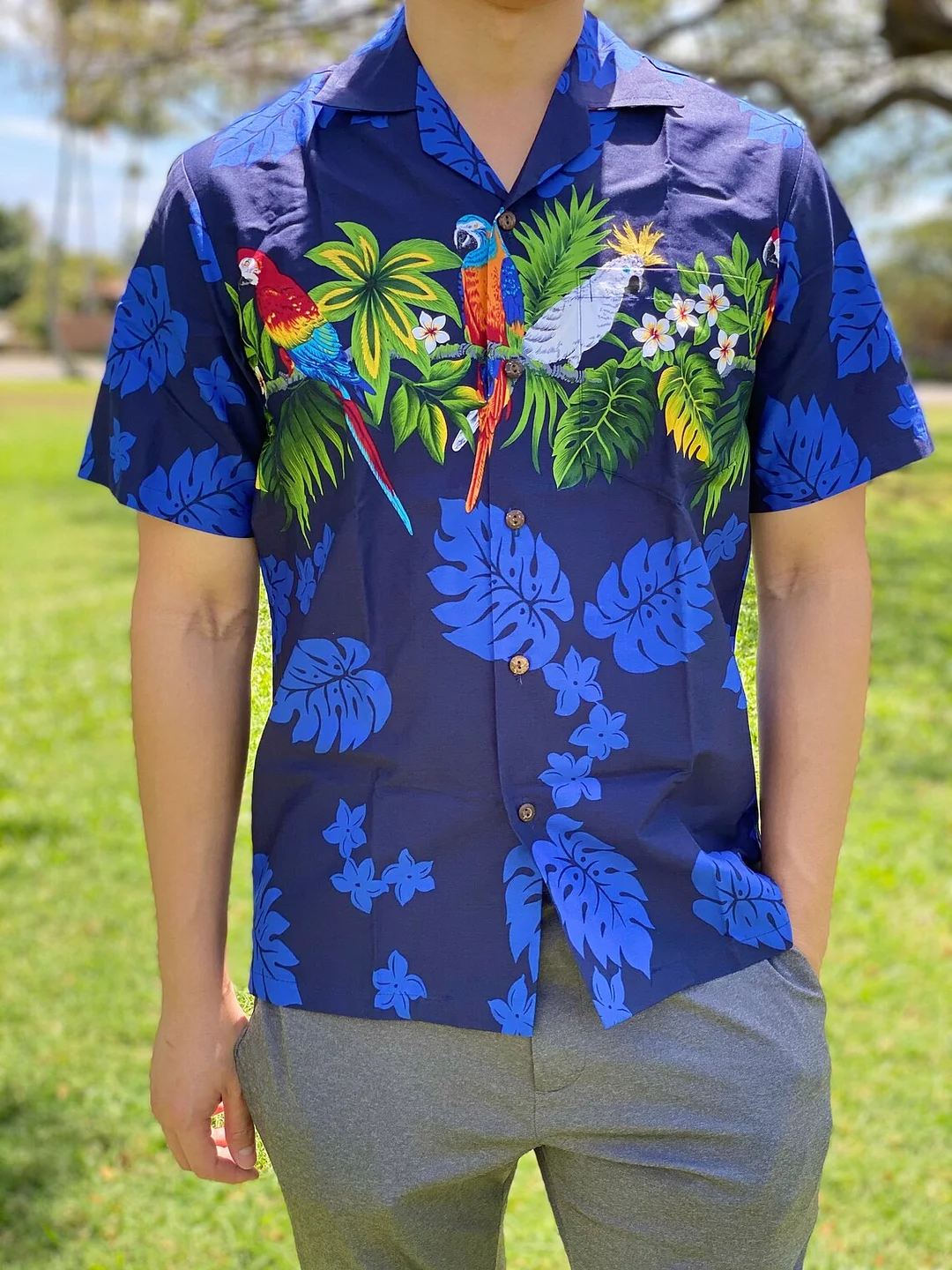 Classic Paradise Parrots Hawaiian Aloha Shirt