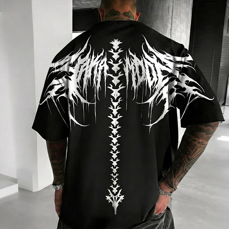 Oversize 100% Cotton Vintage Foam-Print T-Shirt