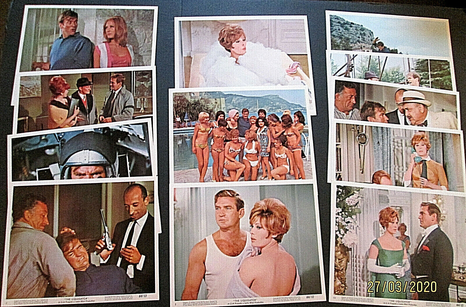 ROD TAYLOR,JILL ST JOHN (THE LIQUIDATOR) ORIG,1965 MOVIE Photo Poster painting SET (CLASSIC) *