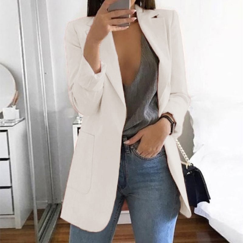Cozymoo Women's Fashion Lapel Slim Cardigan Temperament Suit Jacket