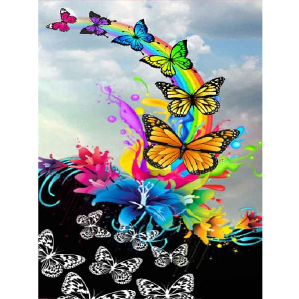 Diamond Painting - Full Round - Rainbow Butterfly