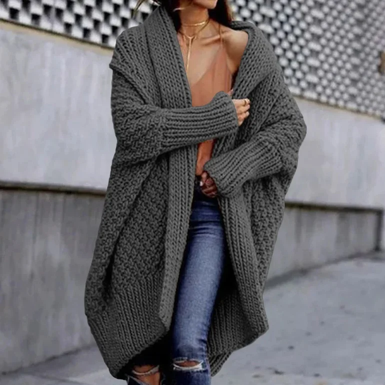 Retro Thickened Door Twist Knitted Cardigan