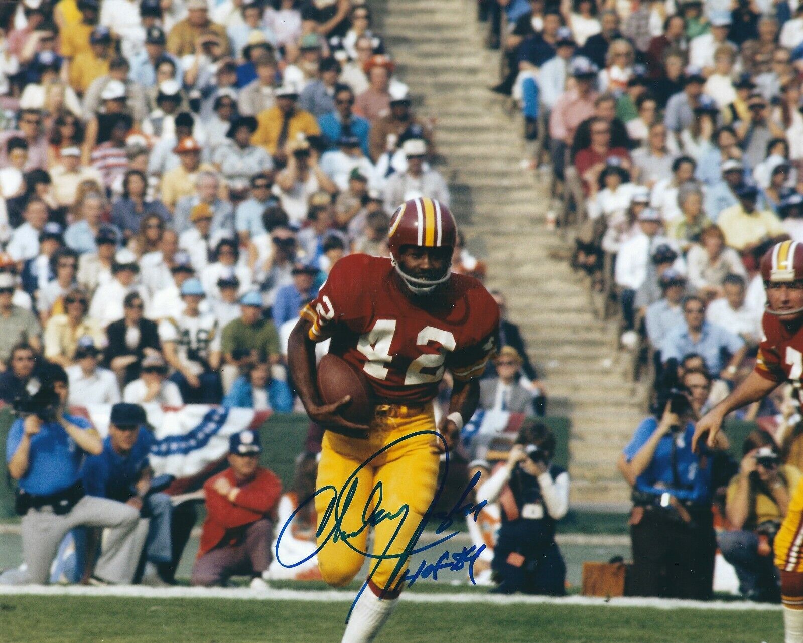 Autographed CHARLEY TAYLOR HOF 8X10 Washington Redskins Photo Poster painting COA