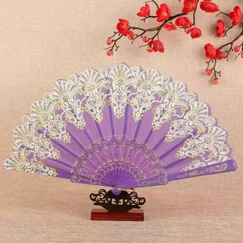 Single Flower Folding Fan Chinese Style Fan Dance Fan Wing Chun Fan Plastic Hanfu Fan European Style Fan Folding Fan