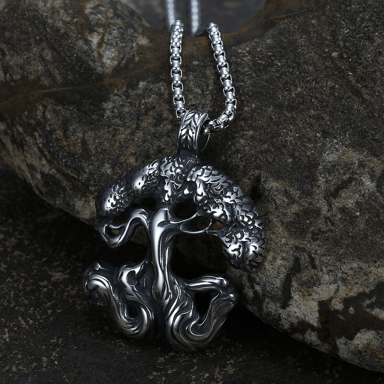 Coutureaura Vikings Guarding The Tree Of Life Necklace