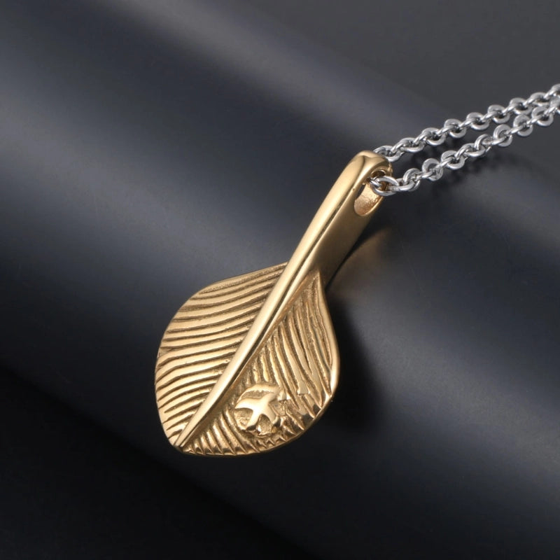 IG Style Vacation Modern Style Leaf Bird 304 Stainless Steel Polishing Plating Men's Pendant Necklace