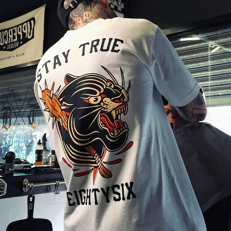 Stay True Animal Printed Short Sleeves Men's T-shirt -  