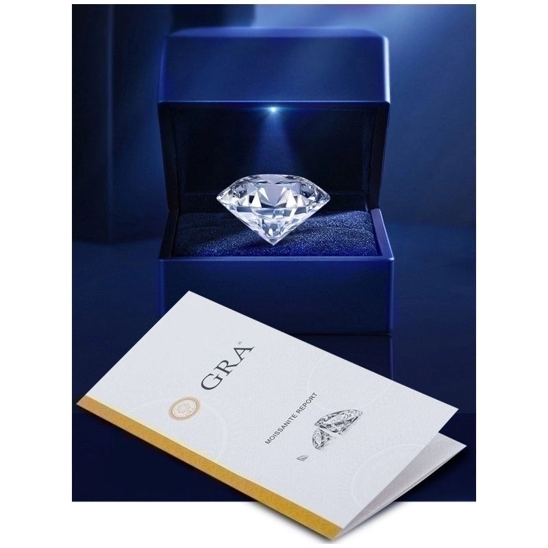 1.0ct 925 Sterling Silver Moissanite Cable Chain Polishing Inlay Geometric GRA Certificate Pendant Necklace