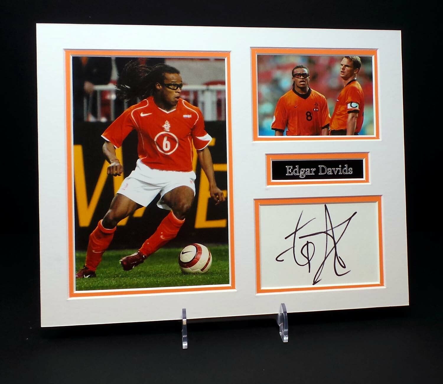 Edgar DAVIDS Signed Mounted Photo Poster painting Display AFTAL RD COA Holland Football Legend