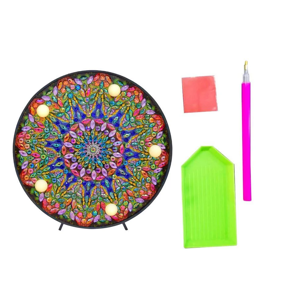 DIY LED Diamond Painting Full Special Shaped Drill Mandala Embroidery Light
