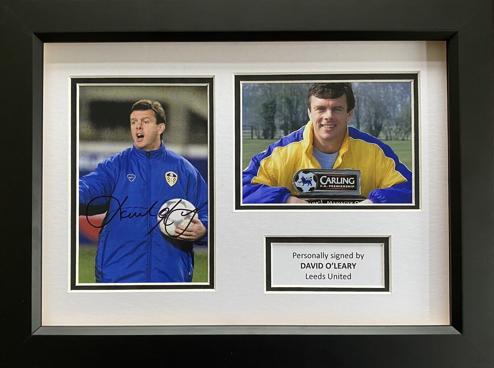 David O’Leary Genuine Hand Signed Leeds United Photo Poster painting In A4 Frame Display