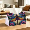 Dragonfly DIY PULeather Diamond Painting Tissue Box for Adults Beginners Decorative Diamond Art Paper Storage Holder for Living Room Bedroom Bathroom Table Decor