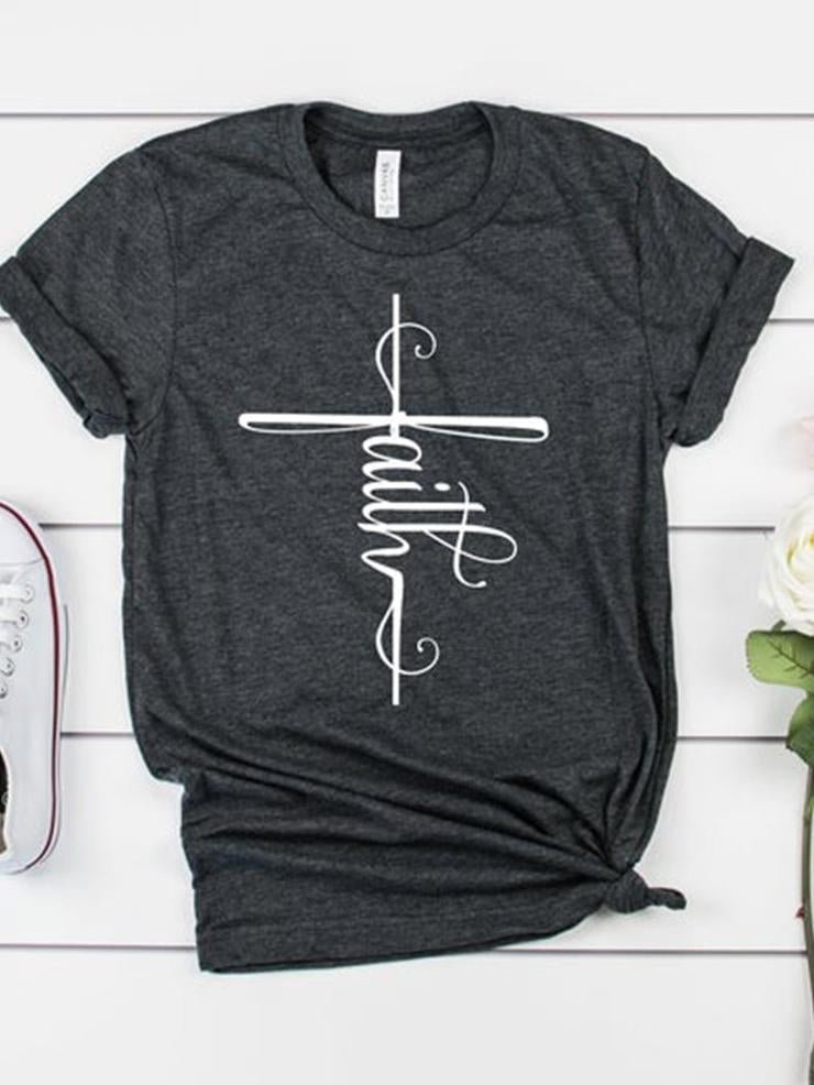 Faith Tee Printed Short-sleeved T-shirt