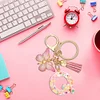 DIY Pink Tassel Ring Letter Butterfly Keychain