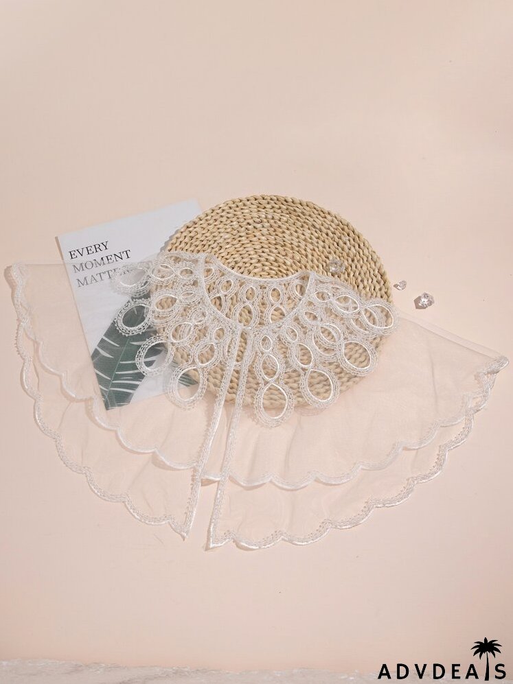 Faux Pearl Decor Mesh Scarf