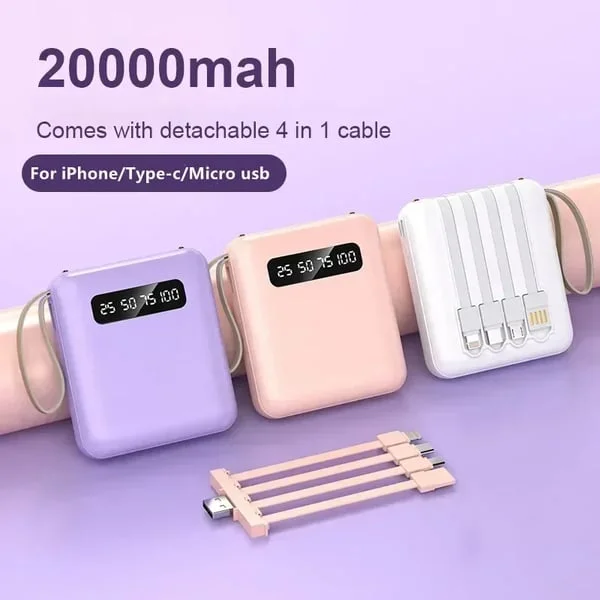  4-in-1 Power Bank Fast Charging