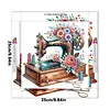 (Pre-Framed)Sewing Machine and Flowers-Special Shaped Diamond Painting(25x25cm)