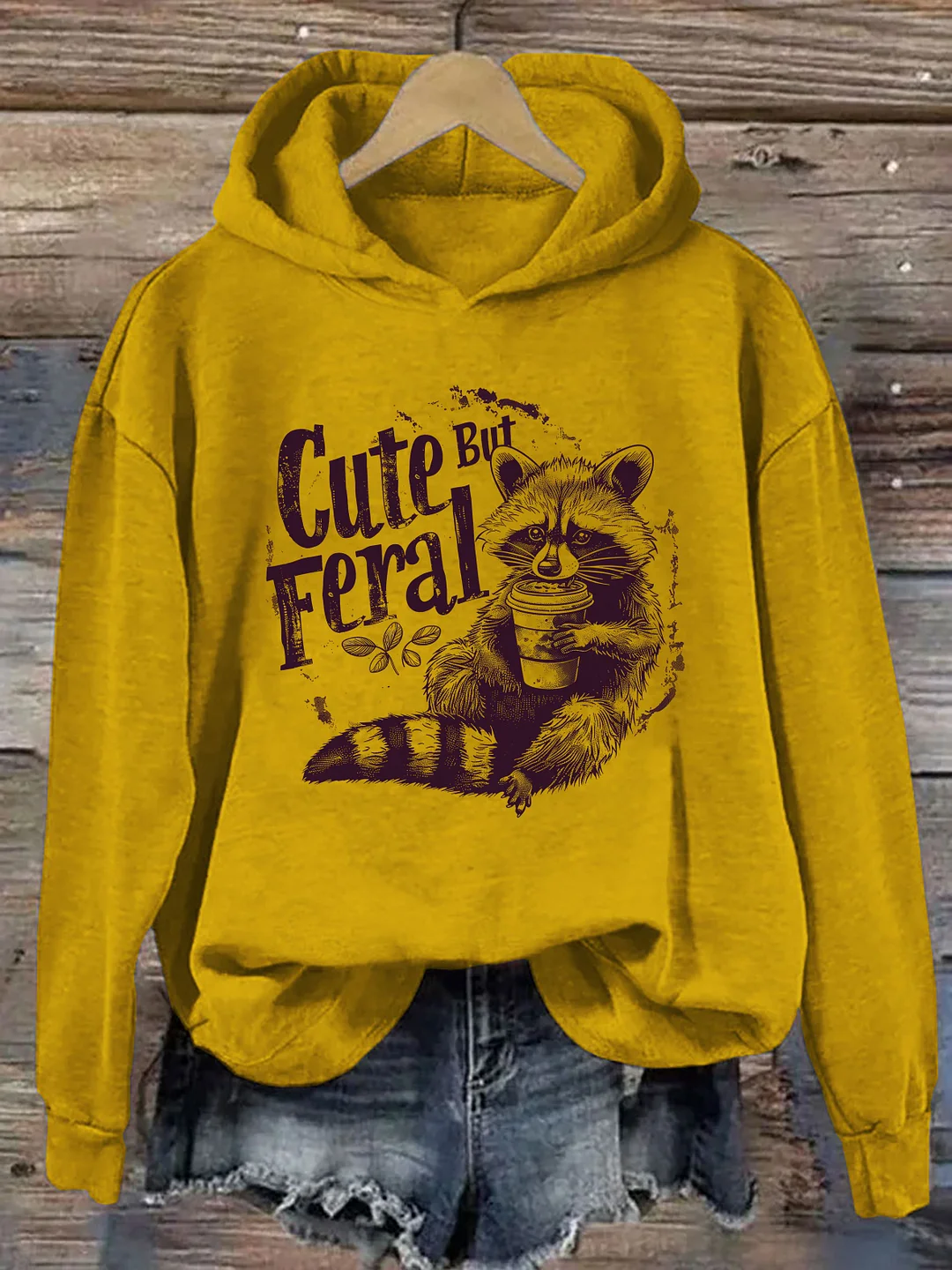 Cute But Feral Funny Hoodie