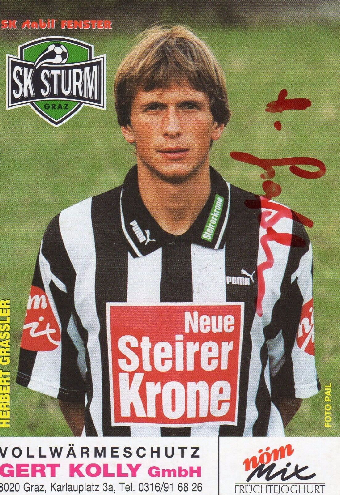 HERBERT GRASSLER AUTOGRAPH STURM GRAZ AUSTRIA FOOTBALL