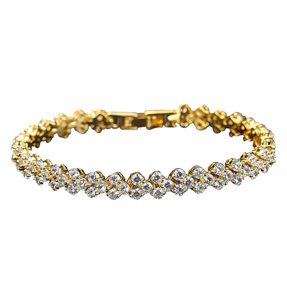 

Elegant Lady Crystal Bracelet Simple Women Full Diamond Hand Chain Jewelry, Style 1, 501 Original