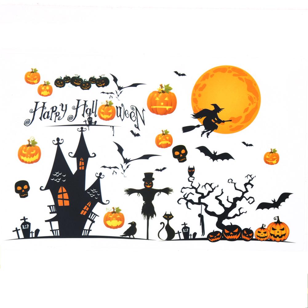 

Halloween Pumpkins Witch Wall Stickers Decals Removable Home Decoration, 501 Original