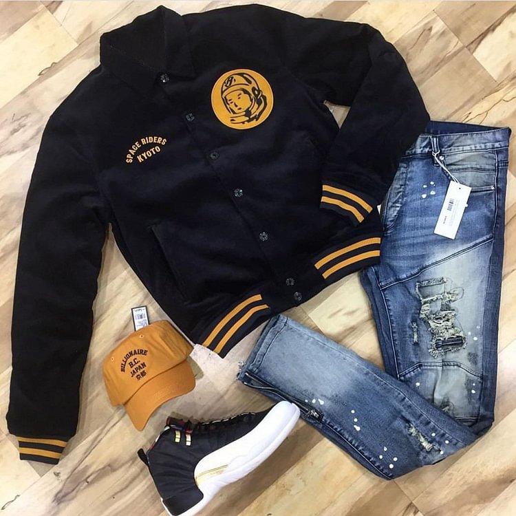 Fashionable black Billionaire Boys Club print thermal jacket