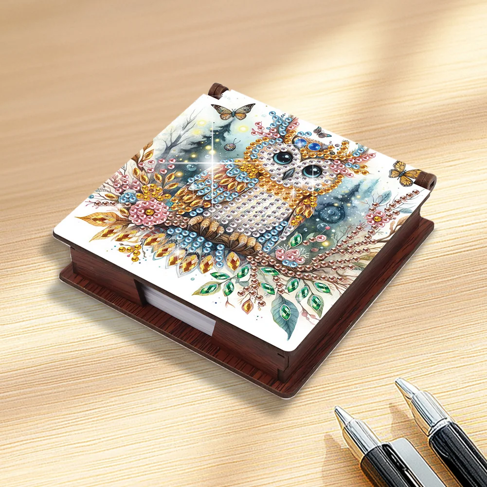 DIY Owl Diamond Painting Note Box Paper 160 Sheets of Paper for DIY Art Craft