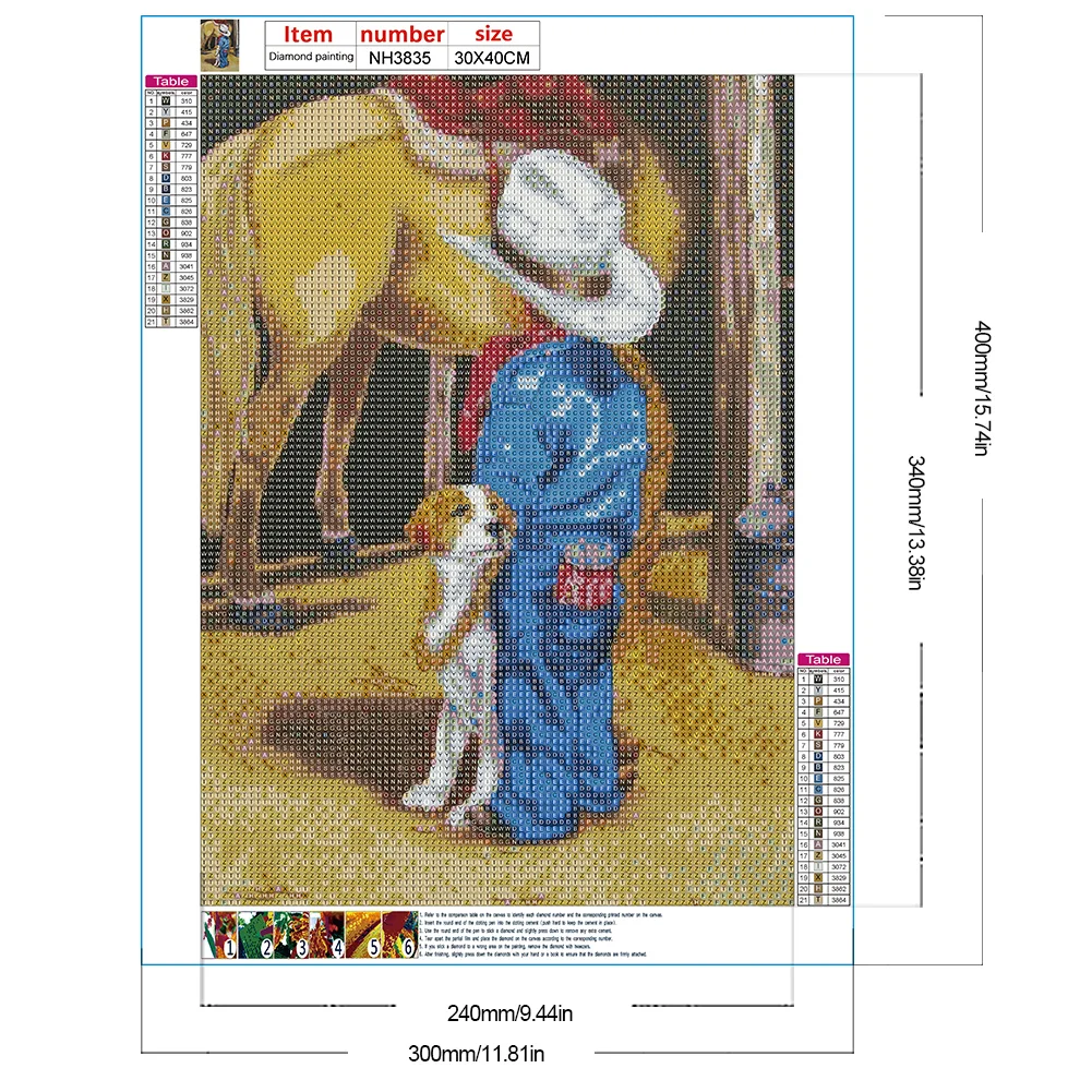 Diamond Painting - Full Round Drill - Farm Cowboy Kids(Canvas|30*40cm)
