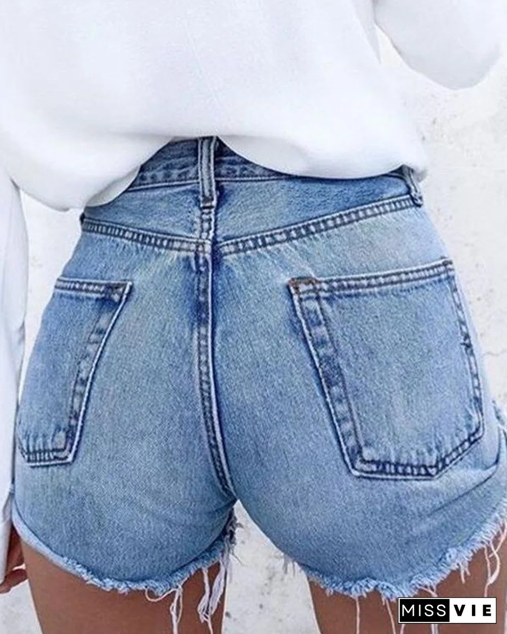 High Waist Pocket Sexy Denim Shorts Pants