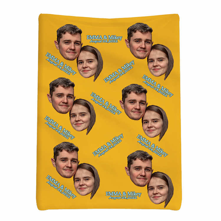 BlanketCute-Personalized Blanket with Photo and Name-Photo of Couple with Memory