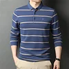 Cotton Striped Polo Shirt [10 Colors]