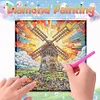 Diamond Painting Stained Glass Windmill House Wall Sticker