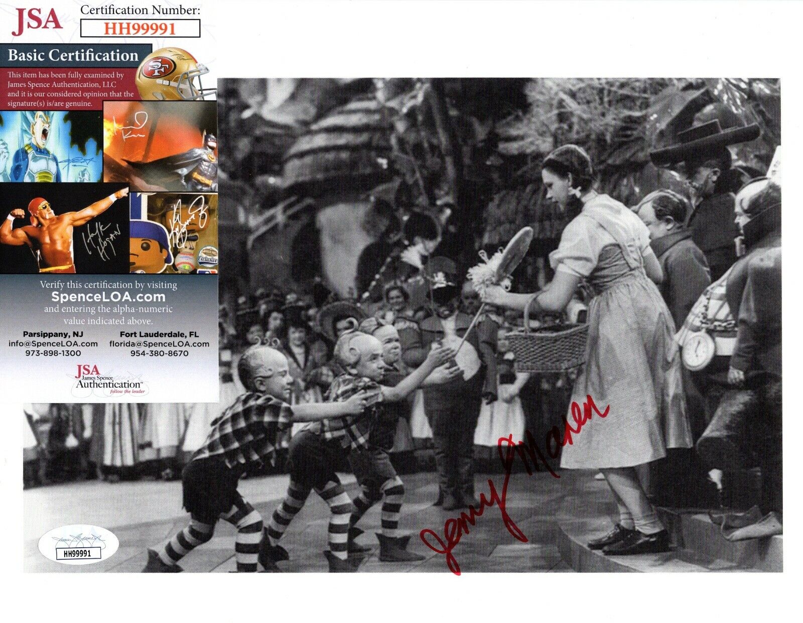 Jerry Maren Munchkin Wizard of Oz Actor Hand Signed Autograph 8x10 Photo Poster painting w/ JSA