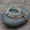 Colorful Multi Gemstone Crocheted Wristband Accessories