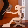 Amoureux des animaux - Ornements de table en bois sculpt&eacute;