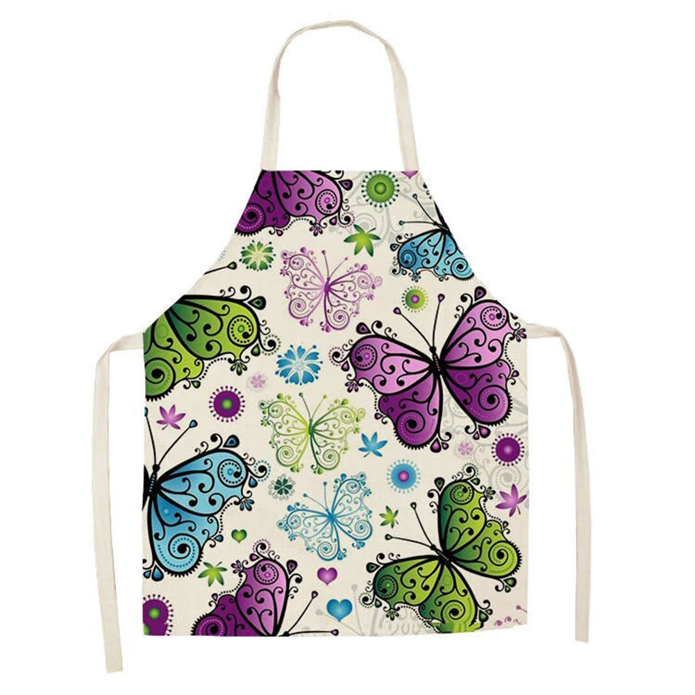 Linen Print Apron - Butterfly - 68x55cm