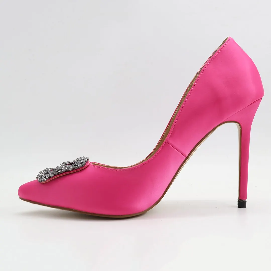100mm Women's Slik Shoes Diamond Party Wedding Pumps-vocosishoes