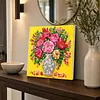 Framed Peony Vase -  DIY Button Art Painting Kit for Creativity DIY Pearl Dot Crafts for Gift Home Wall Decor 30*30CM