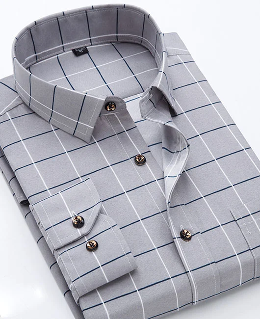 Business Allover Print Button Long Sleeve Shirt 