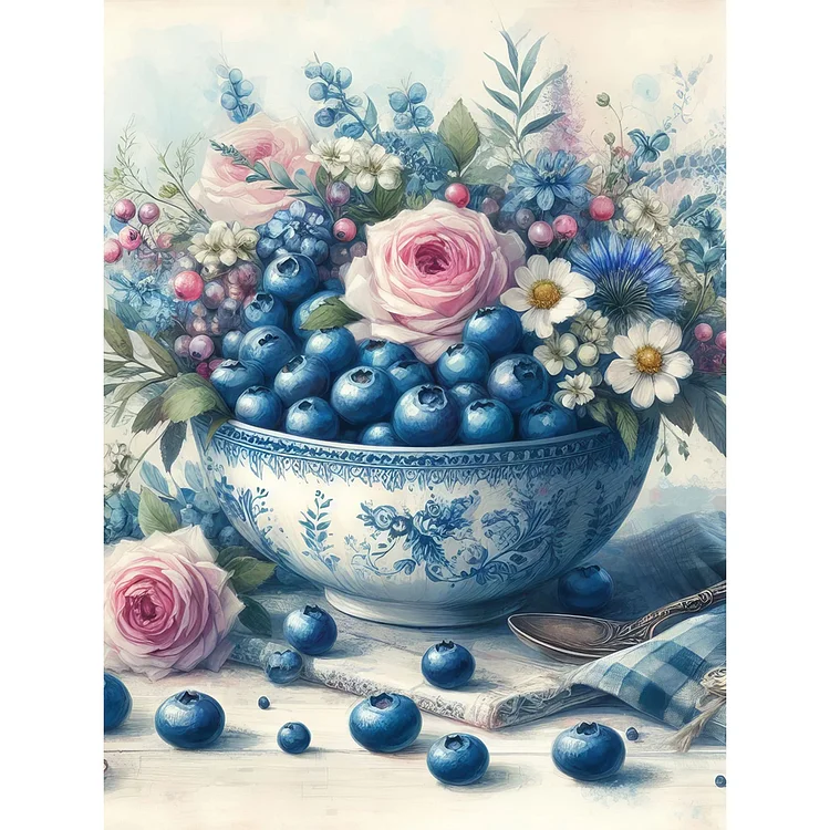 Fruit·Blueberry 30*40CM (Canvas) Full Round Drill Diamond Painting gbfke