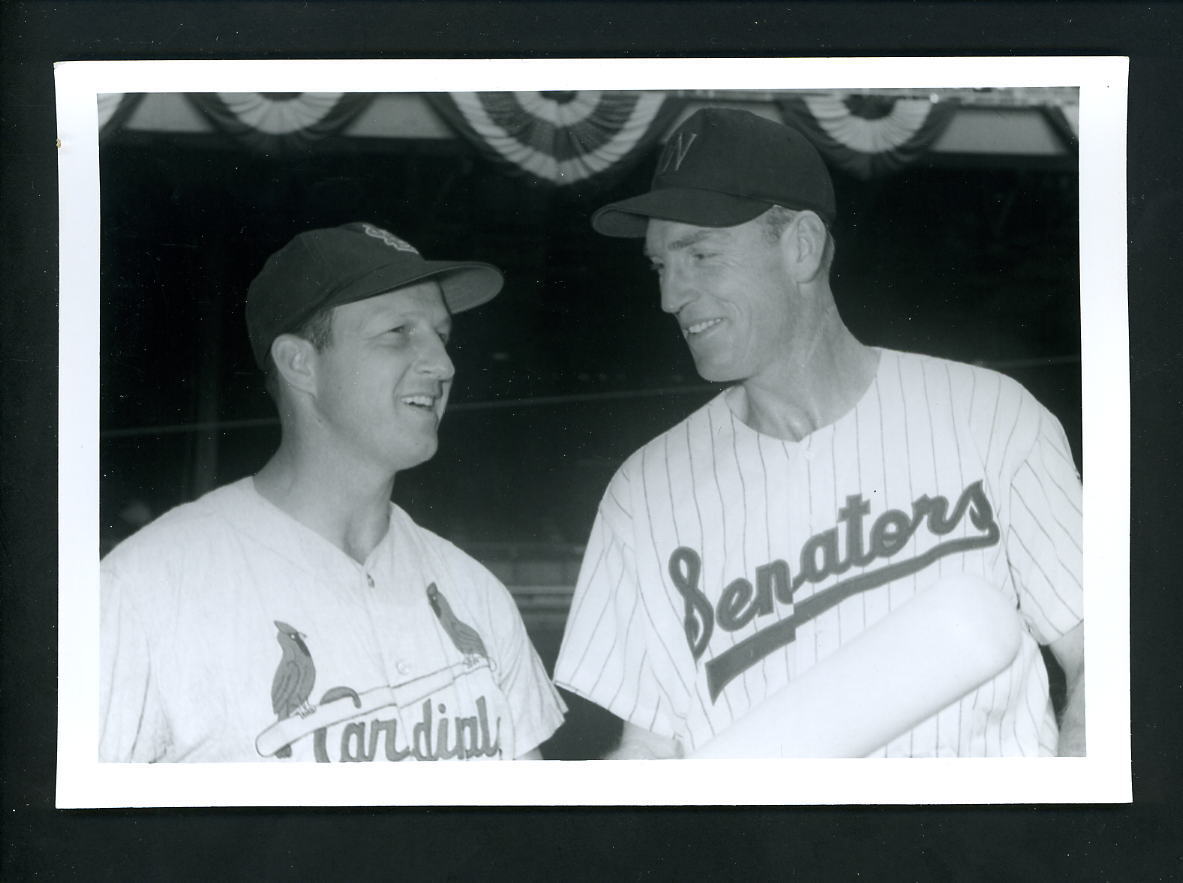 Stan Musial & Jim Lemon Press Original Photo Poster painting by Don Wingfield Cardinals Senators