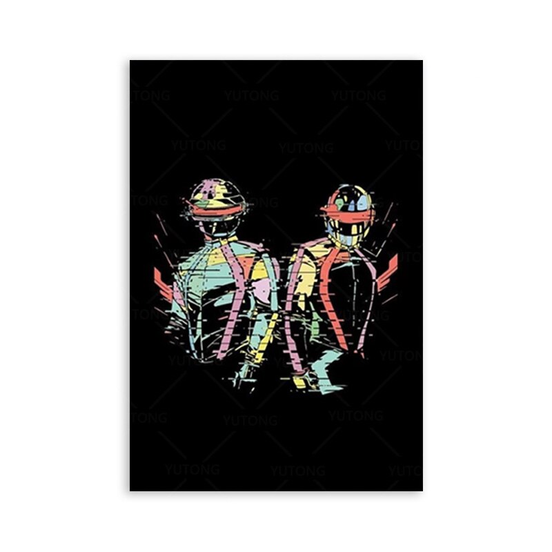Daft Punk Music Soldiers Type A Glitch Remix Ver Canvas Painting Cuadros Wall Art Picture for Living Room Decoration