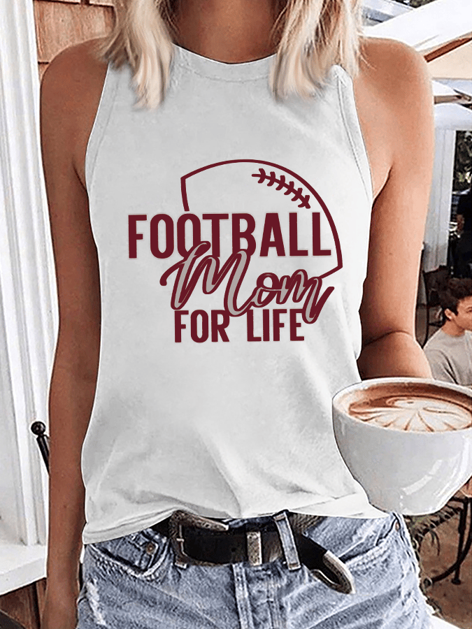 WOMEN'S Athleisure FOOTBALL MOM FOR LIFE Print Tank Top