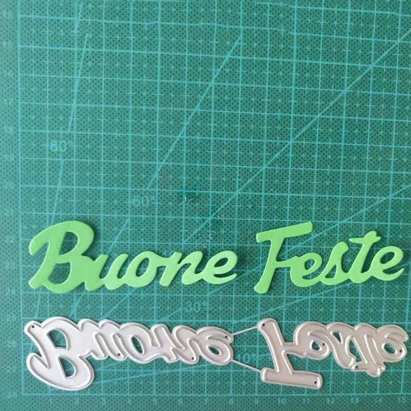 Buon Natale Set Metal Cutting Dies Letter Die Cut Christmas Stencil Scrapbooking Embossing 2019 New Craft Stamps And Dies