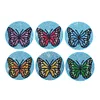 6pcs/set Diamond Painting Butterfly Coaster Round Cup Cushion Home Decor
