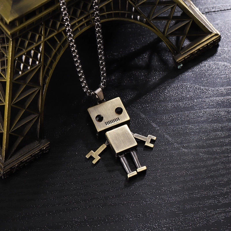 Hip-Hop Vintage Style Animal Letter Alloy Titanium Steel Plating Men’s Pendant Necklace Men Pendant Necklaces