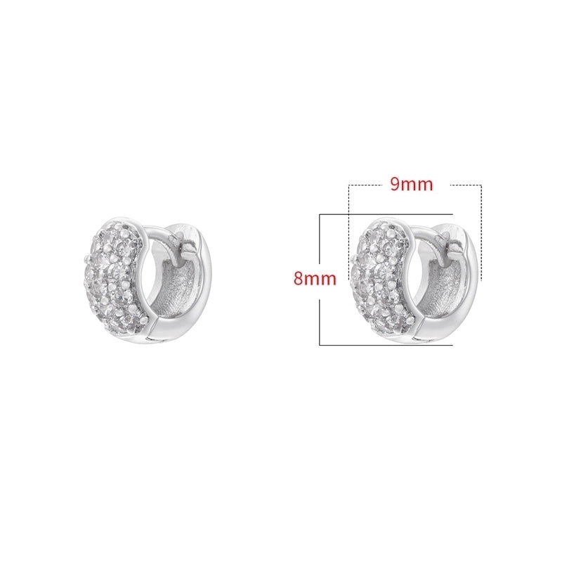 1 Pair Minimalist Commute Geometric Inlay Copper Zircon 18K Gold Plated Earrings