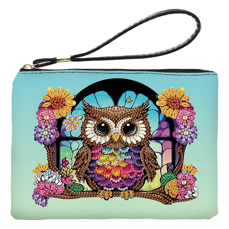 PU Partial Special Shaped Owl 5D DIY Diamond Painting Wallet Gifts for Women