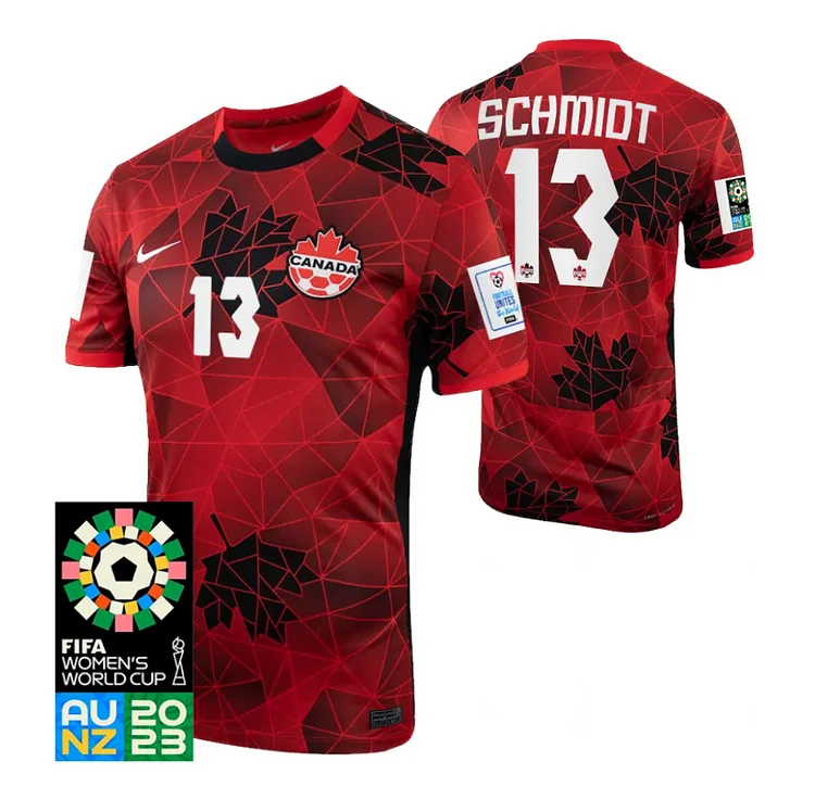Canada Sophie Schmidt 13 Men's Home Shirt Kit World Cup 2023