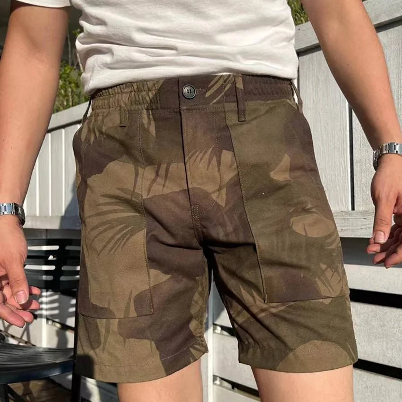 American Retro Multi-pocket Camouflage Casual Shorts